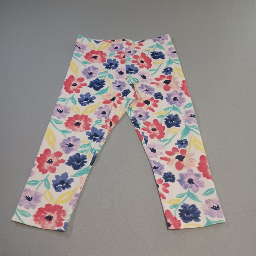 Wonder Nation Girls Floral Leggings White‎ Pink Purple Size L 10-12 WG19B200DB